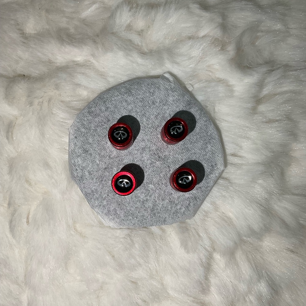 Infiniti Red and Black Valve Caps
